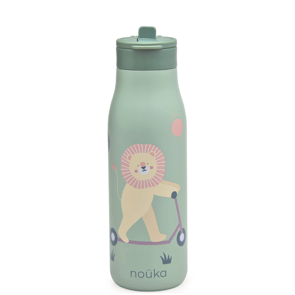 noüka Stainless Steel Drinking Bottle 16 Oz Daisy Collection - Roary The Lion