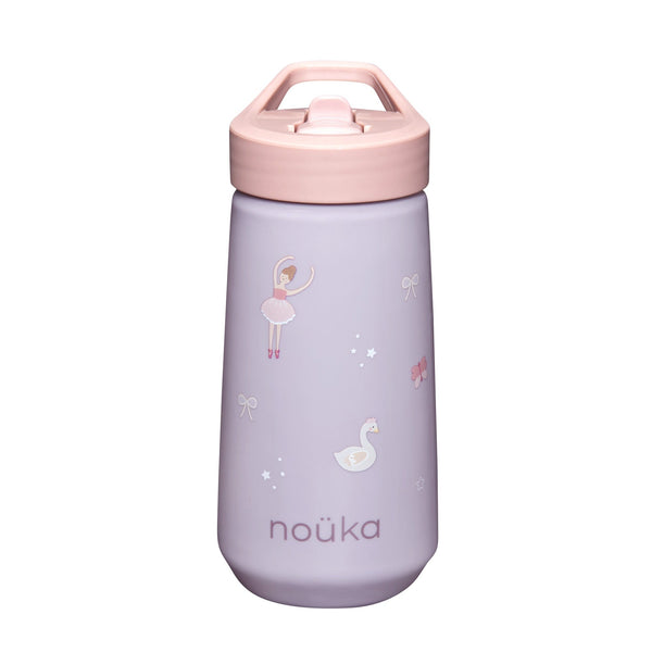 noüka Flip-Top Straw Drinking Bottle 14 Oz Henry Collection - Ballerina