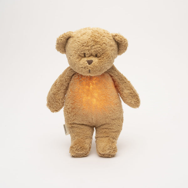 Moonie Organic Humming Bear With Lamp - Cappuccino