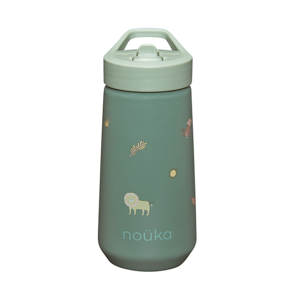 Flip-Top Straw Drinking Bottle 14 Oz Henry Collection - Safari