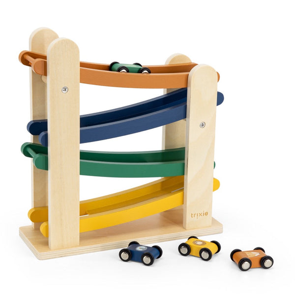 Trixie Wooden ramp racer with 4 cars