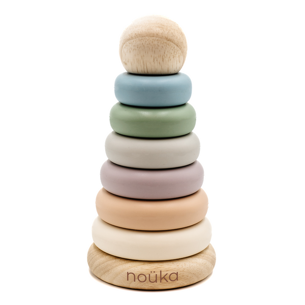 noüka Wood and Silicone Stacker-Sand Tower