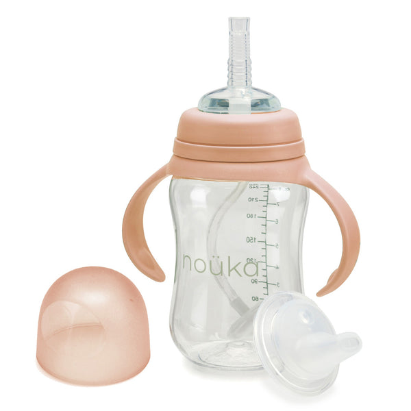 noüka Transitional Sippy/Weighted Straw Cup - Soft Blush