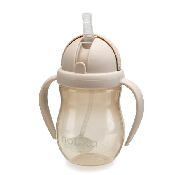 noüka Non-Spill Weighted Straw Cup 8OZ - Soft Sand
