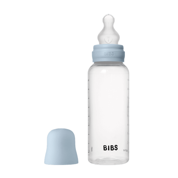 BIBS BPA-Free PP Baby Bottle Round Silicone 1 pack 270 ml Medium Flow Baby Blue