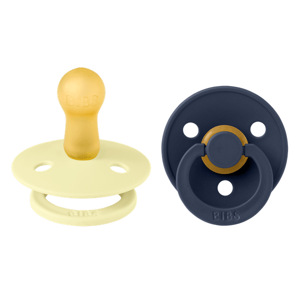 BIBS Pacifier Original COLOUR Latex 2 PK Luna/Deep Space