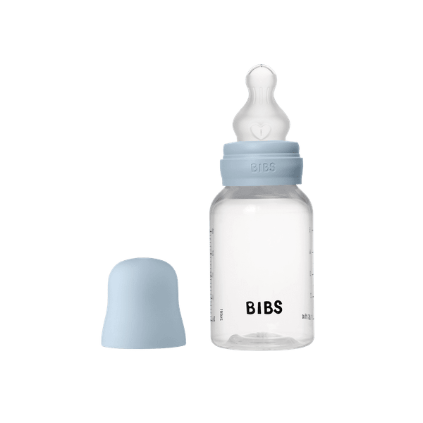 BIBS BPA-Free PP Baby Bottle Round Silicone 1 pack 150 ml Slow Flow Baby Blue