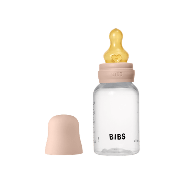 BIBS Plastic Baby Bottle Round Latex 1 pack 150 ml Slow Flow Blush