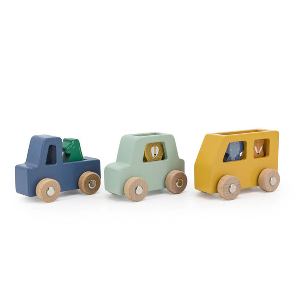 Trixie Wooden animal Car Set