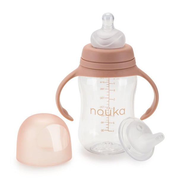 noüka Transitional Baby Bottle/Sippy Cup - Soft Blush