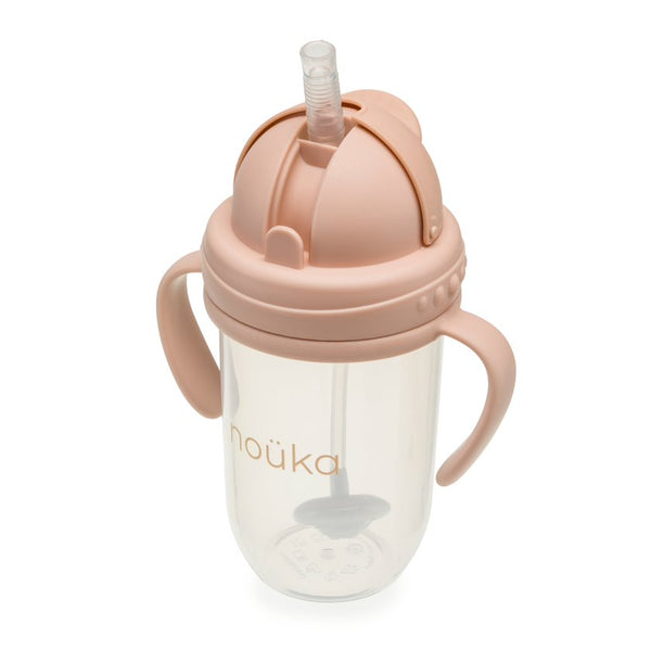 noüka Non-Spill Weighted Straw Cup 9OZ - Soft Blush