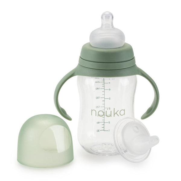 noüka Transitional Baby Bottle/Sippy Cup - Moss