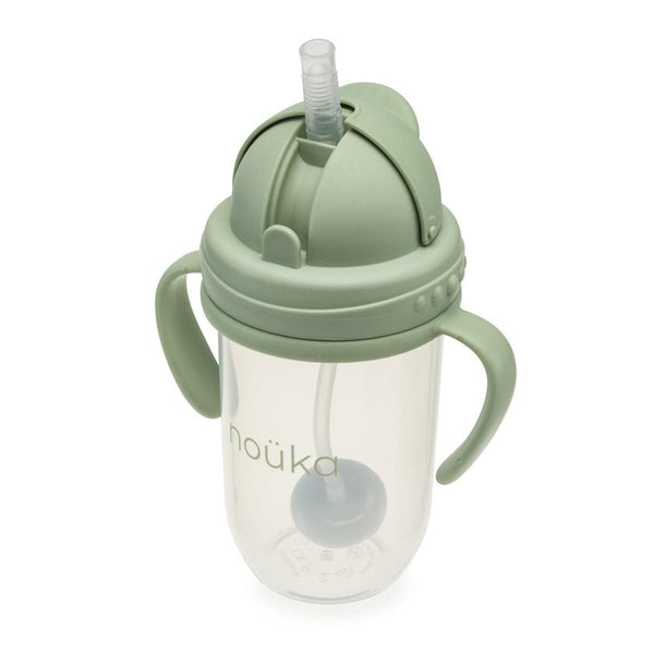 noüka Non-Spill Weighted Straw Cup 9OZ - Moss