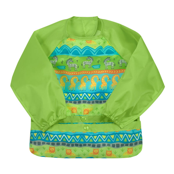 Green Spouts Snap & Go™ Easy-Wear Long Sleeve Bib Green Safari