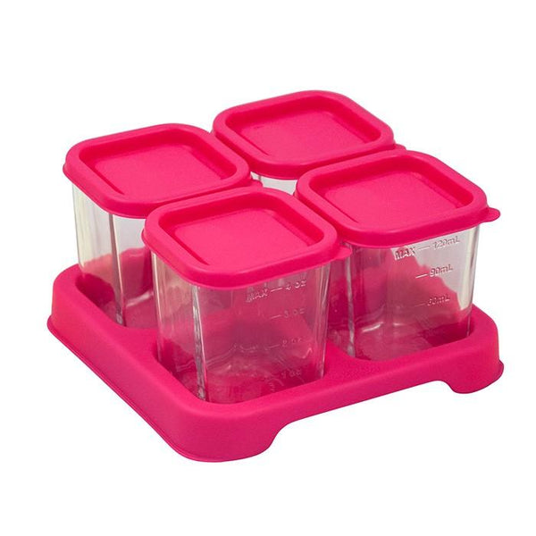 Fresh Pink Baby Food 4oz Glass Cubes