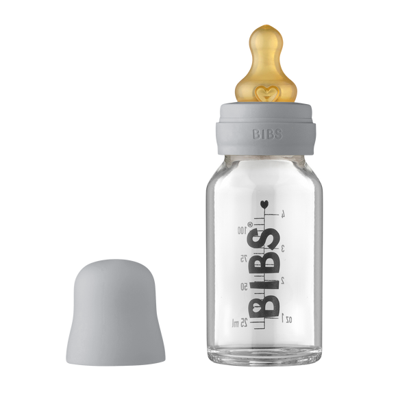 BIBS Baby Glass Bottle Complete Set Latex 110ml Cloud