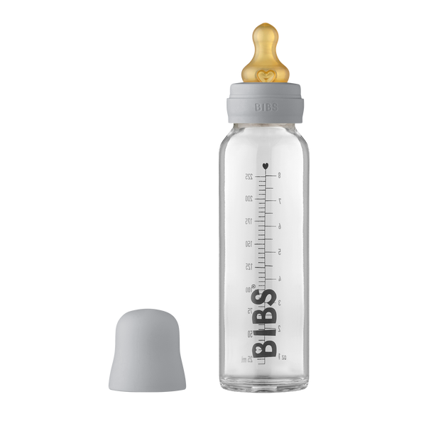 BIBS Baby Glass Bottle Complete Set Latex 225ml Cloud