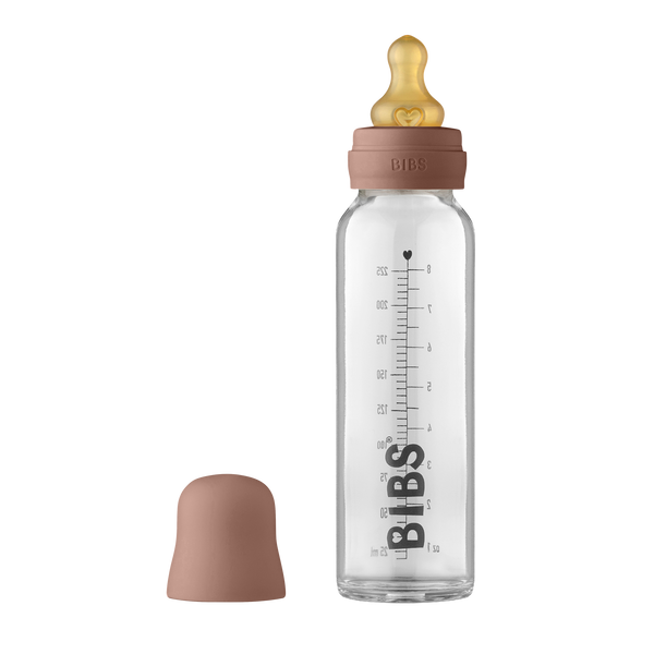 BIBS Baby Glass Bottle Complete Set Latex 225ml Woodchuck
