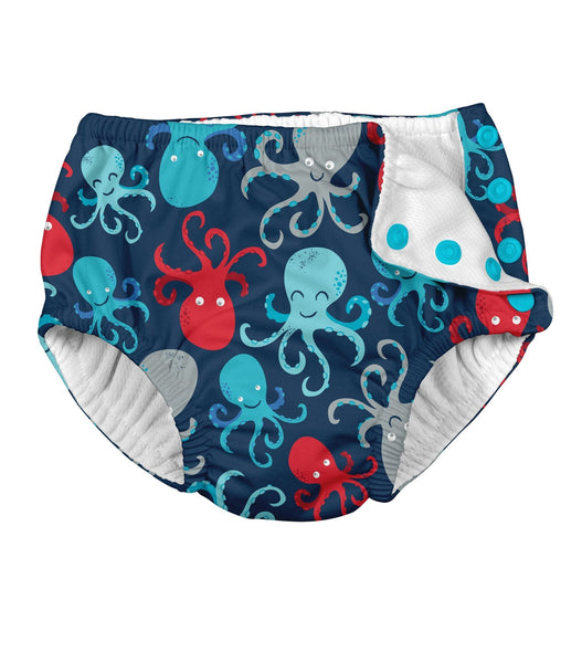 Snap Reusable Absorbent Swimsuit Diaper-Navy Octopus