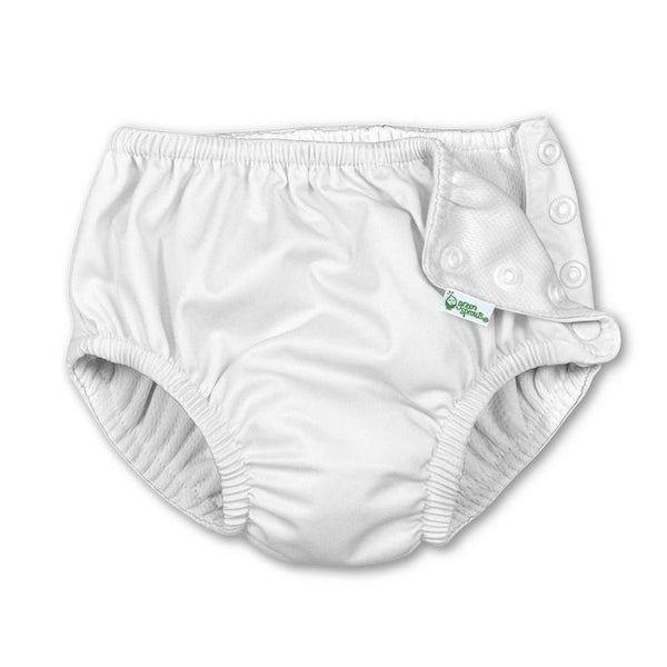 Snap Reusable Absorbent Swim Diaper-White