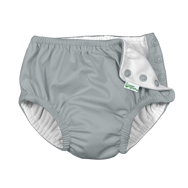 Snap Reusable Absorbent Swimsuit Diaper -Gray