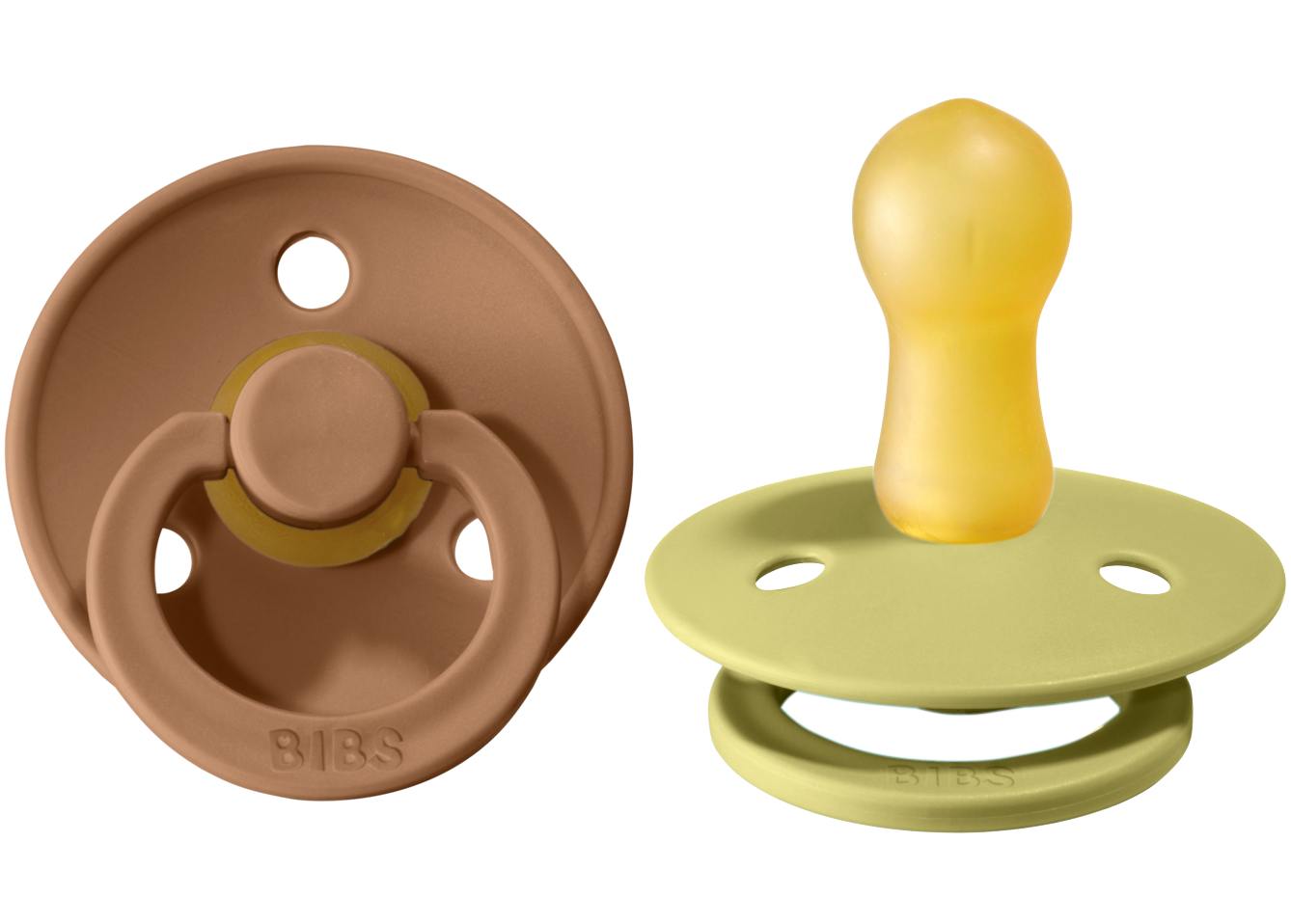 BIBS Pacifier Original COLOUR Latex 2 PK Earth / Meadow MAIGHAN'S
