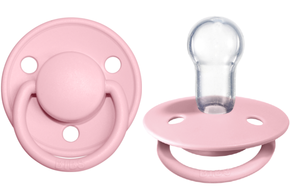 BIBS Pacifier De Lux Silicone 2 PK Baby Pink ONE SIZE
