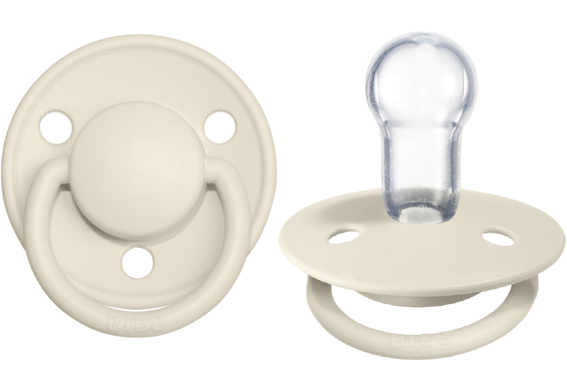 BIBS Pacifier De Lux Silicone 2 PK Ivory ONE SIZE