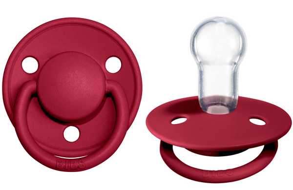 BIBS Pacifier De Lux Silicone 2 PK Ruby ONE SIZE