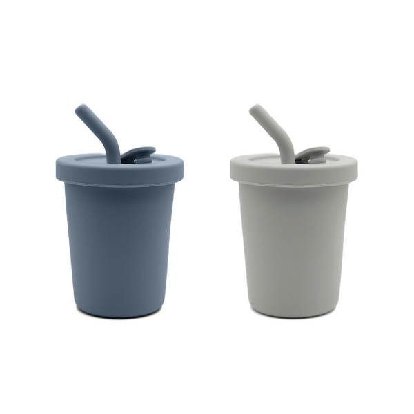 noüka Straw Cup 8 OZ 2 Pack - Deep Ocean/Light Storm