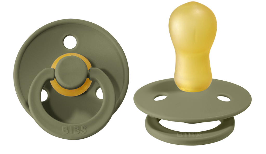 BIBS Pacifier Original COLOUR Latex 2 PK Olive MAIGHAN'S