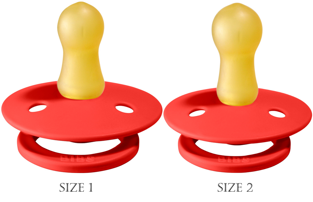 BIBS Pacifier Original COLOUR Latex 2 PK Strawberry / White MAIGHAN'S