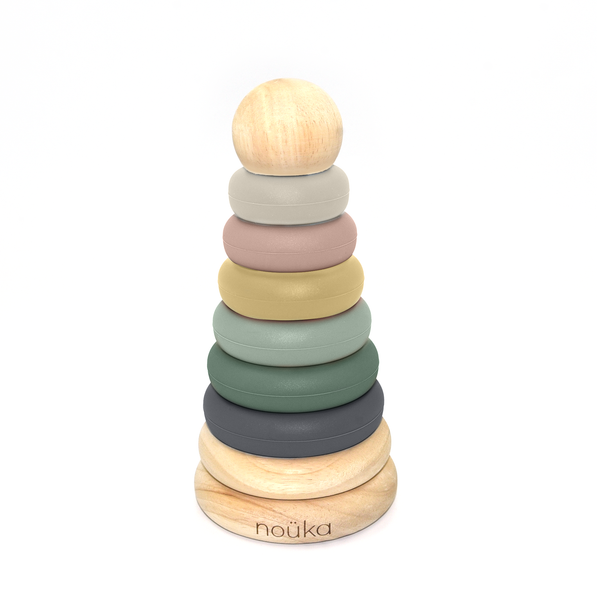 noüka Wood and Silicone Stacker-Storm Tower