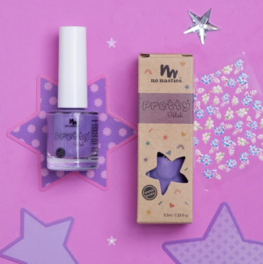 Purple Water-Based Peelable Nail Polish With Nail Stickers