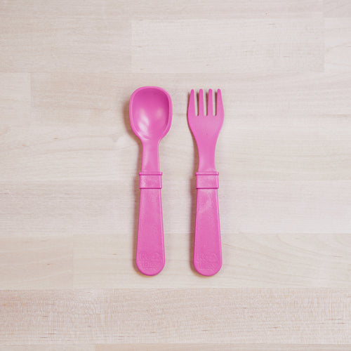 Re-Play 8 PK Packaged Utensils - Bright Pink